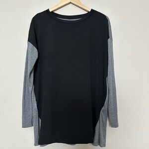 Lou & Grey Color Block Black and Gray Long sleeve Shirt Size Large